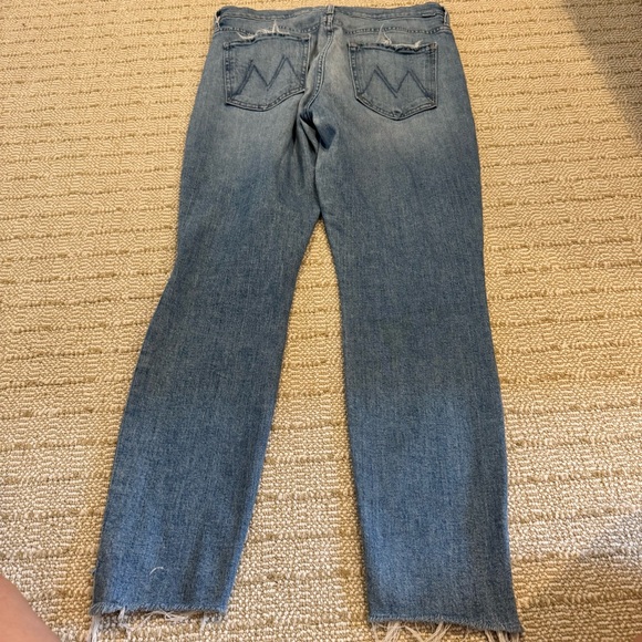 Mother The Stunner Ankle Step Fray Blue Distressed Jeans | Size 32 - Picture 3 of 5